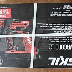 FLIP DRILL SET - Kit includes the 12V/20V brushless flip drill, 12V 2.0Ah USB-C battery, 20W USB-C charger.