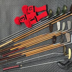 Golf Clubs bundle of vintage antique golf clubs with bag $80 firm