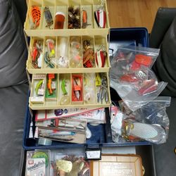 Large Tackle Box Full Of Fishing Gear