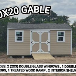 10x20 gable shed with ramp and paint and caulking (more features on discription!) 