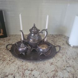 Vintage Pewter Tea Set