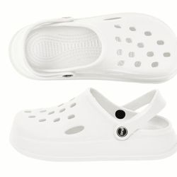DIUS White Garden Clogs 