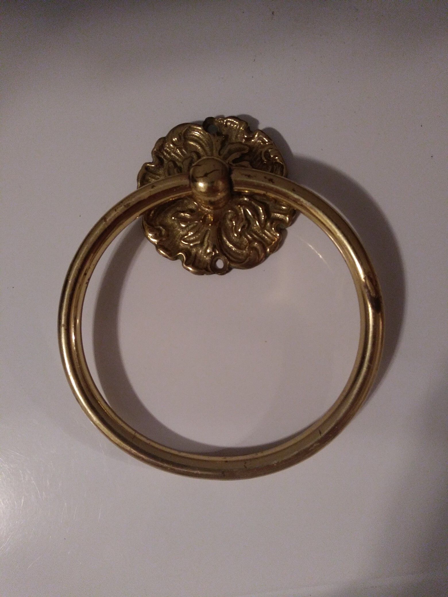 Solid brass Victorian towel ring