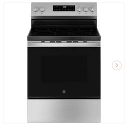 30 in. 5 Burner Elements Free-Standing Electric Range in Stainless Steel with Express Preheat, Crisp Mode, & Power Boil
