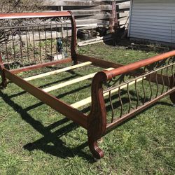 Sleigh Style Queen Bed Frame