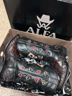 SIZE 9.5 ALPHA cowboy boots worn 1x  real leather boots