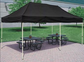10×20 Pop Up Canopy Tent Portable Instant Canopies  (Black)