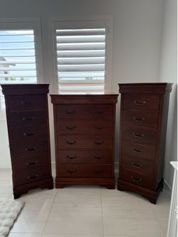 Set of 3 Solid Wood Dressers