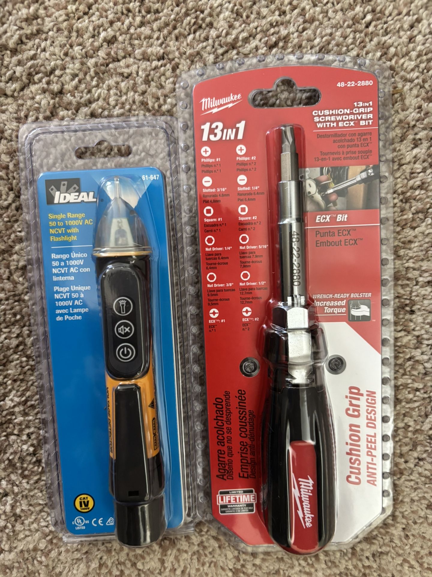 Milwaukee 13 In 1 Screwdriver Ideal Ncvt Tic Tracer Flash Light Voltage Sensor