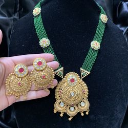 Gold Plated Jewelry Set Mala Indian Bollywood Pakistani Jewellery 