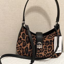 Nine West Leopard Print Shoulder Bag with Crossbody Strap