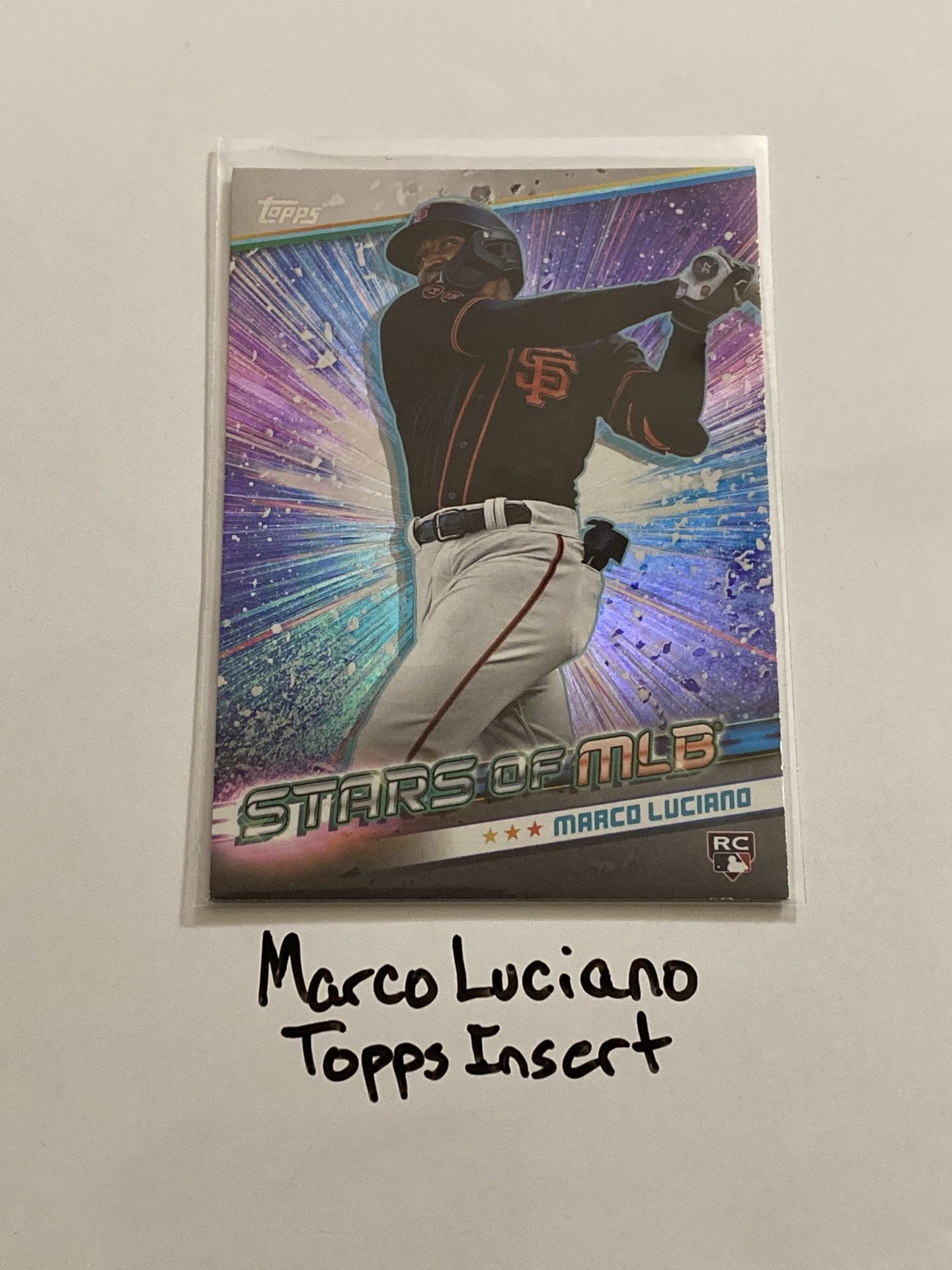 Marco Luciano San Francisco Giants Shortstop Topps Short Print Insert Rookie Card. 