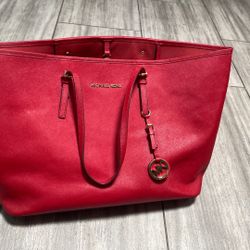 Large Red Michael Kors Tote 