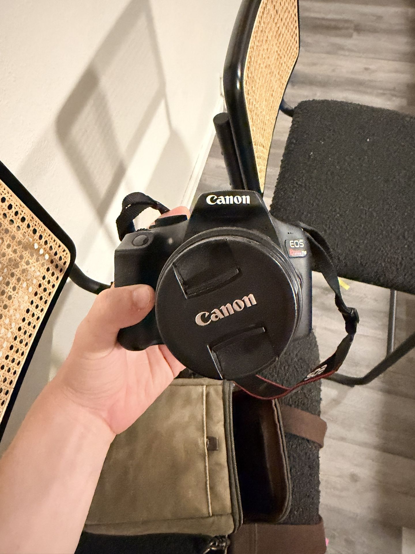 Canon EOS Rebel T6 with case