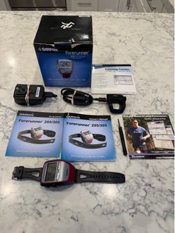 Garmin Forerunner 305 Red GPS Receiver Running Watch With Heart Rate Monitor
