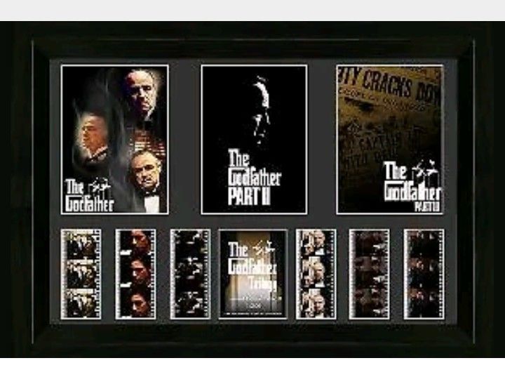 The Godfather Trilogy framed film cell & movie photo montage