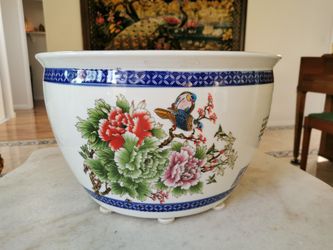 big Gorgeous Ceramic golden fish pot pond planter 16x16x10景德镇