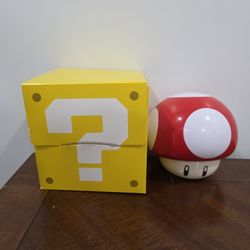 Super Mario Mushroom Bowl With Question Block Box