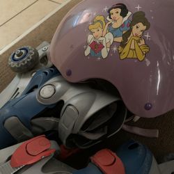 Kids Training Rollerskates  & Disney Princess Helmet