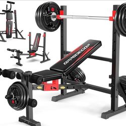 900LBS Foldable Weight Bench with Leg Extension and Leg Cur