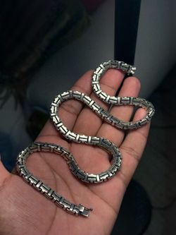 925 Sterling Silver Handmade Byzantine Chain Necklace 20" 7.05mm 50.44g Unisex