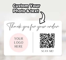 1~100pcs Logo Stickers And QR Code Stickers - Rectangle Logo Stickers With A QR Code - Thank You For Your Order Stickers - Social Media Scan Me Codes 