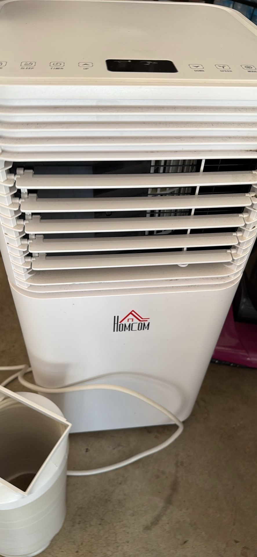 Used HOMCOM 8000 BTU Mobile Air Conditioner for Cooling and Dehumidifying, Remote Control, 24H Timer, LED Display, White