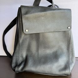 Treasure & Bond Pebbled Leather Backpack Black Minimalist Laptop Bag