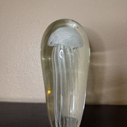 Glass jellyfish paperweight