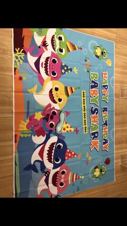Baby shark backdrop 7 by 5