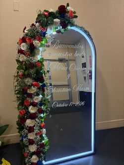Personalized/Custom Mirror, & Natural Floral Arrangement for any occasion.