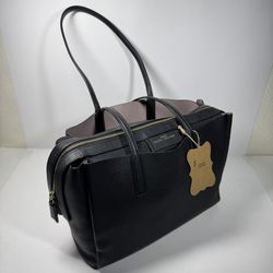 Marc Jacobs Black Leather Tote Bag Purse women 