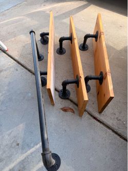3 Pipe Shelves and 1 Rack - DIY