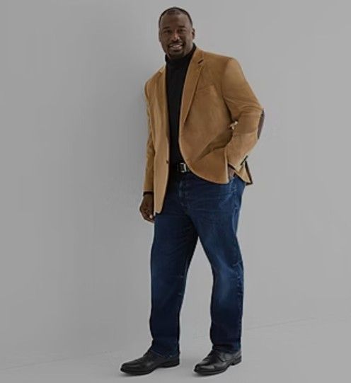 Stafford Men's Big and Tall Stretch Fabric Corduroy Wheat Color Sport Coat Size 60 Long New With Tags!
