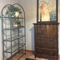 Rounded Modern Bookcase,  Glass Shelves , Bahaus 