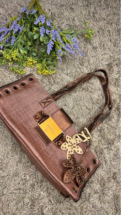 Y2K Guess Brown Woven Shoulder Bag