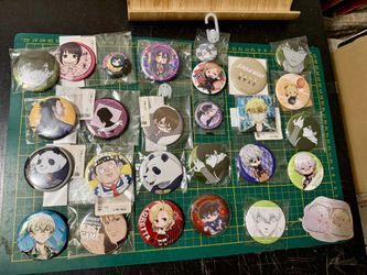 Huge Lot Of Anime Pins Buttons & Magnets 25+ New Gashapan Japan