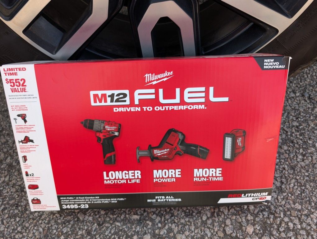 M12 Fuel Combo Kit 3 Tool Battery And Charger Bag
