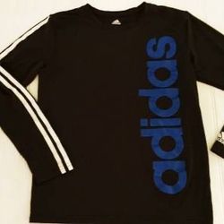 Adidas boys size M 10-12 black climate long sleeve shirt