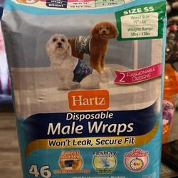 Hartz Disposable Male Dog Wraps with FlashDry Gel Technology, SS:11-16in 46CT