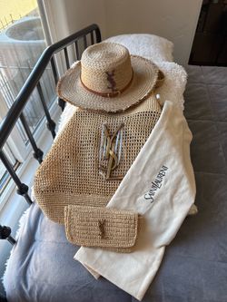 Luxury raffia tote bag