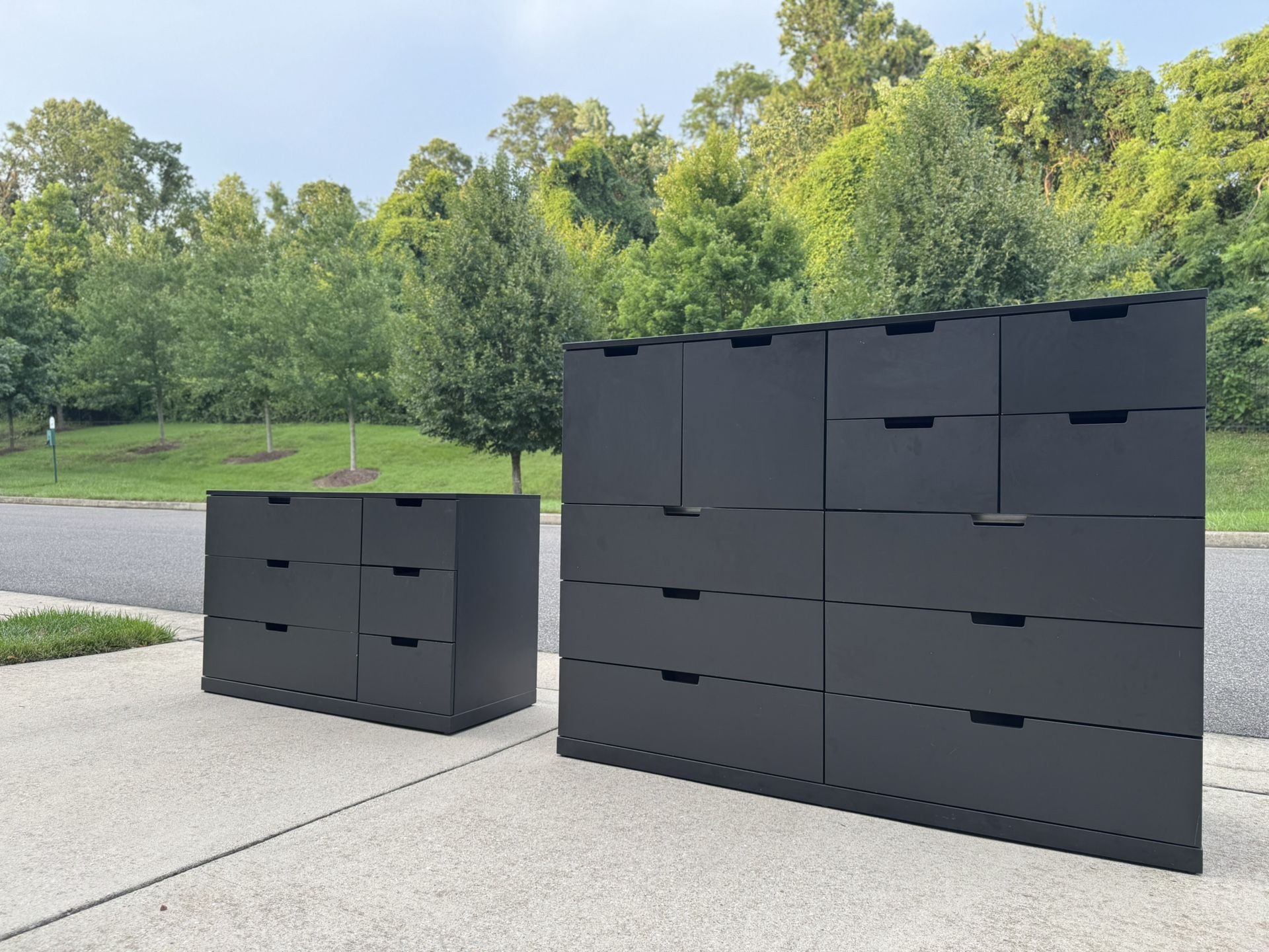 Custom IKEA Nordli Dresser Set – Matte Black Finish