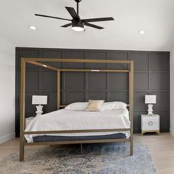 Gold Canopy King Bed Frame