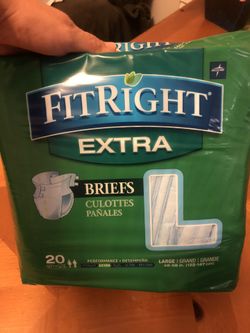FitRight Extra - Large Incontinence Briefs - 4 packages of 20 each (80 total)