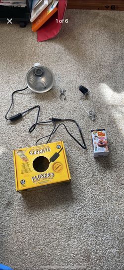 Fluker's Reptile Clamp Lamp & Zoo Med Basking Bulb 75W