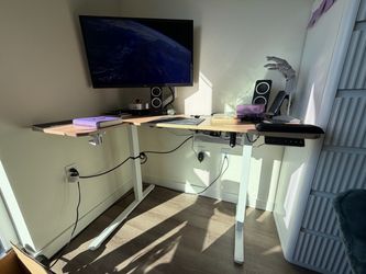 L shaped electronic standing corner desk