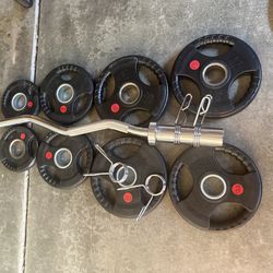 Weights Olympic curl bar set