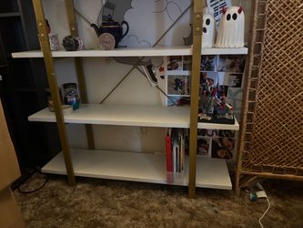 Bed frame and shelves