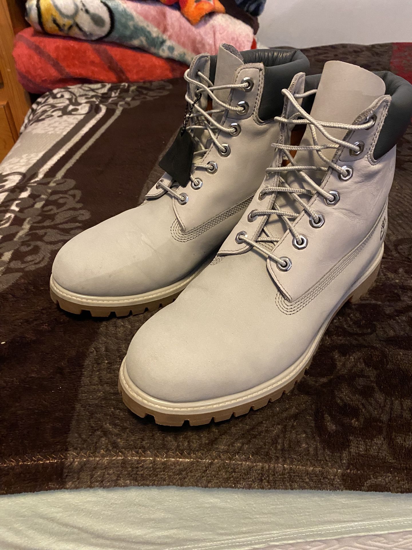 Mens Timberland 6" Classic Color-Block Boot Gray Light Gray Size 11