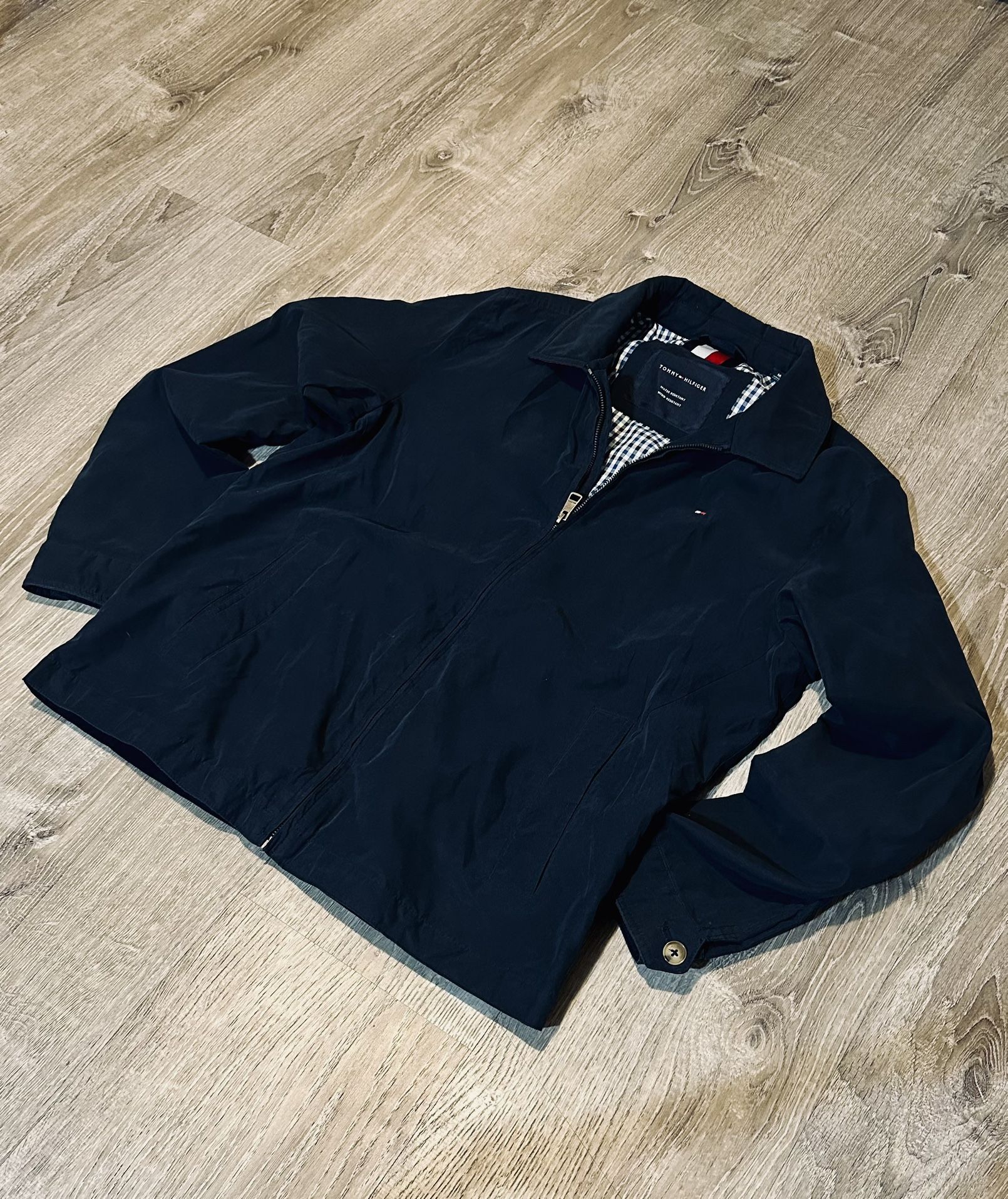 Tommy Hilfiger Water & Wind Resistant Harrington Jacket - Navy - Size M